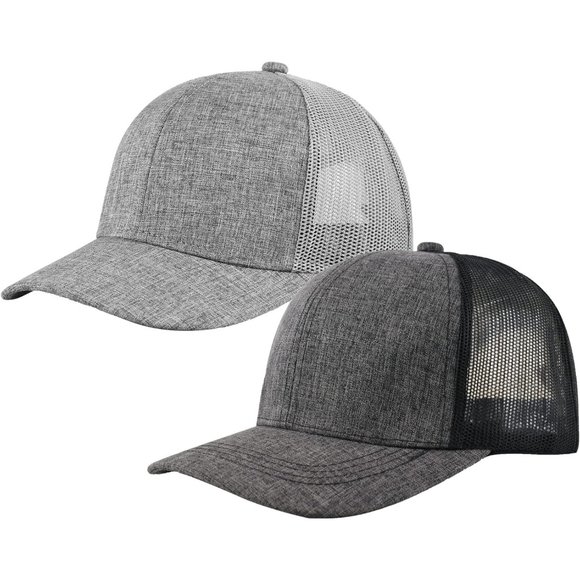 Man Grey Classic Mesh Panels Vintage Baseball Cap - Picture 1 of 9